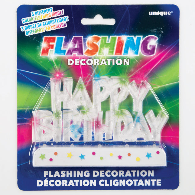 Tortenaufleger Happy Birthday Lights 12,1cm