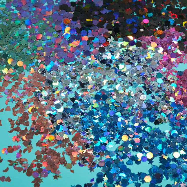 Moon Glitter Holographic Glitter Shapes Silber 3g