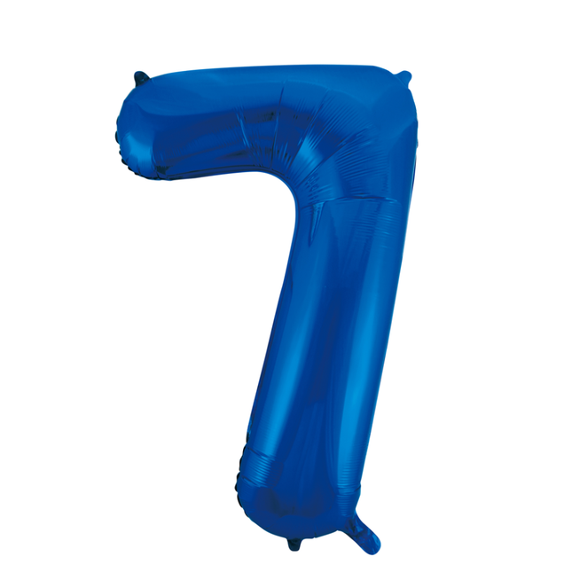 Folienballon Figur 7 Blau XL 86cm leer