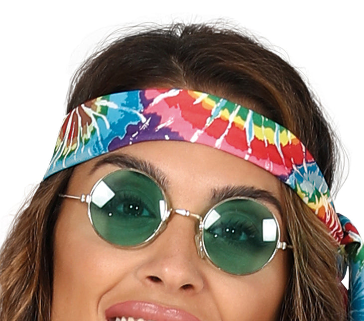 Hippie 60S Kostüm Bunte Damen mit brauner Weste