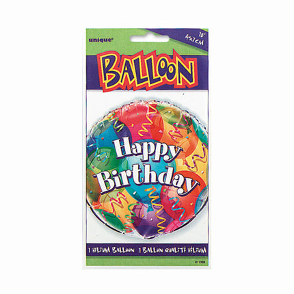 Helium Ballon Happy Birthday Ballons bunt 45cm leer