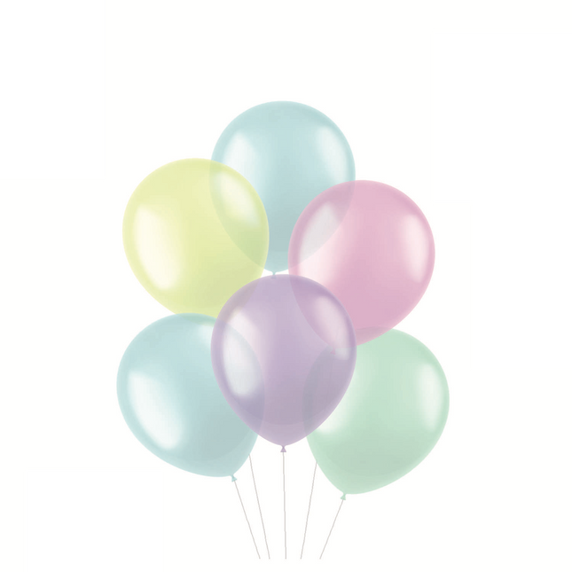 Bunte Luftballons Transparent Pastell 33cm 10Stück