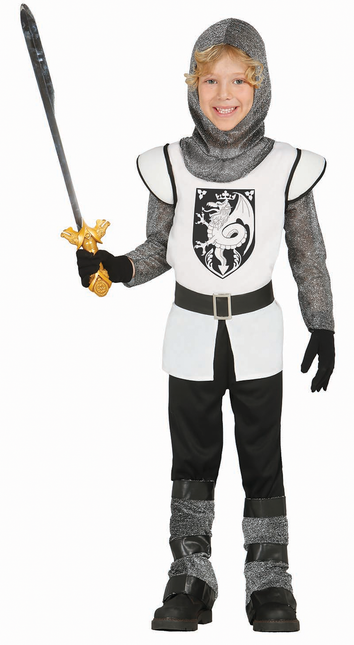 Mittelalterlicher Ritter Kostüm Kind Silber