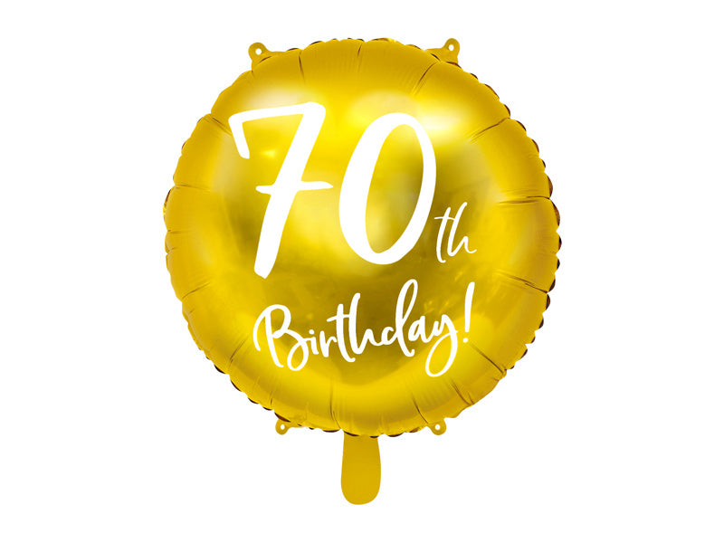 Helium Ballon 70Th Geburtstag Gold Leer 45cm