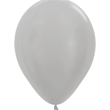 Ballons Perle Silber 25cm 100Stk