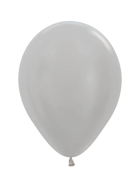 Ballons Perle Silber 25cm 100Stk