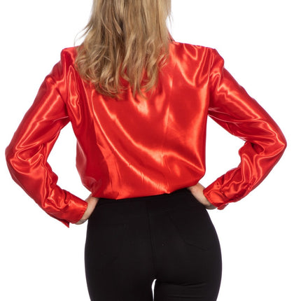 Disco Bluse Rüschen Rot