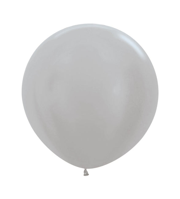 Ballons Silber 61cm 10Stk