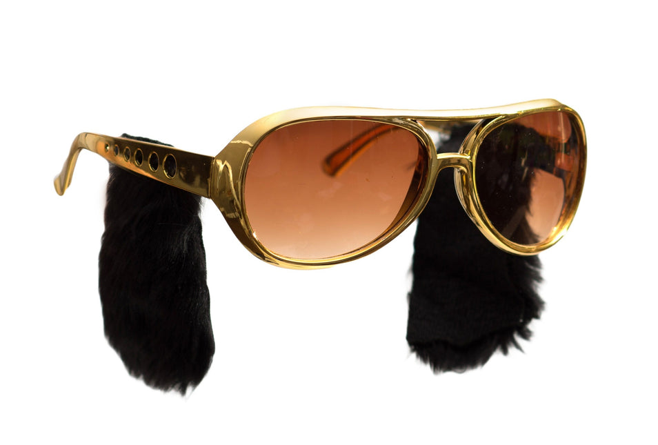 Goldene Elvis-Brille Sideburns