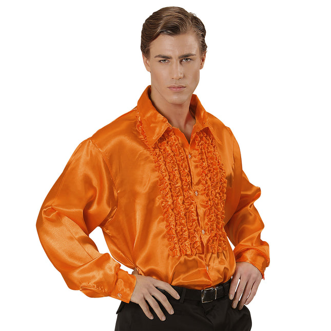 Disco 70S Bluse Orange Männer