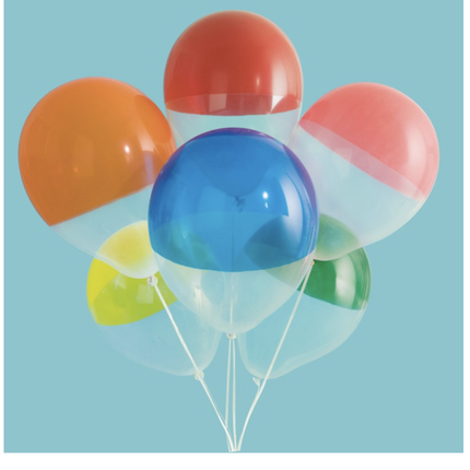 Ballons Halbfarbig 30cm 6Stk