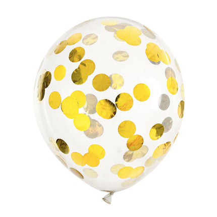 Konfetti-Ballons Gold Deluxe 30cm 6Stück