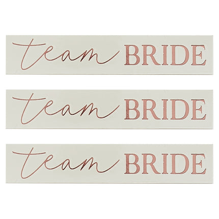 Rosa Gold Fake Tattoos Team Bride 8cm 16Stück