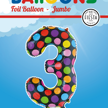 Folienballon Figur 3 Dots XL 86cm leer