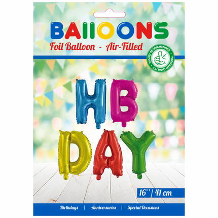 Luftballons Buchstaben Set Hbday Bunt 41cm