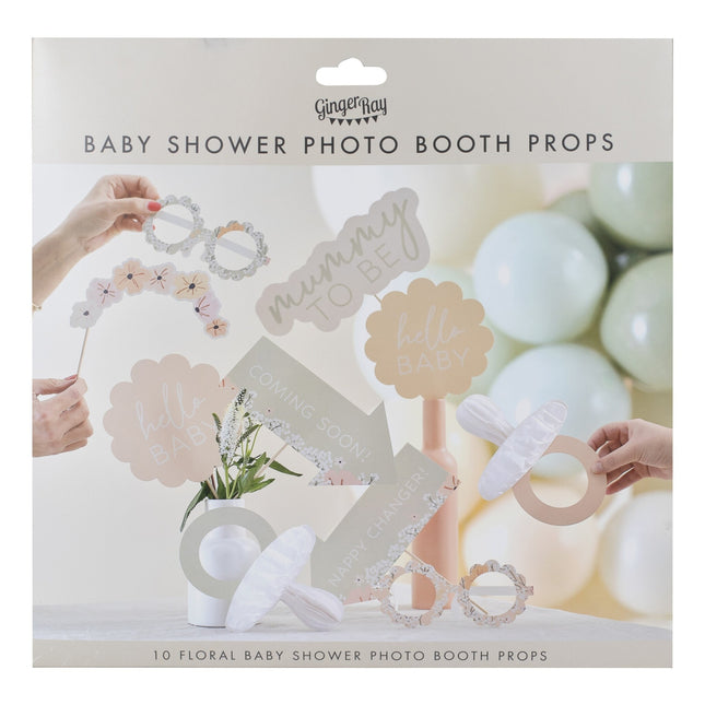 Baby Shower Photobooth Requisiten 10 Stk.