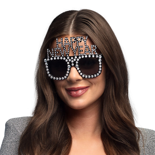 Frohes neues Jahr Brille Glitter