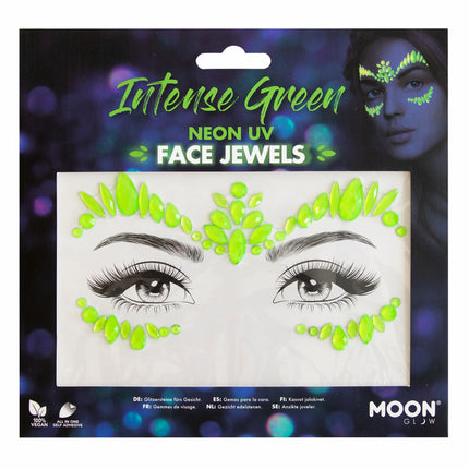 Moon Glow Neon UV Face Jewels Intensives Grün