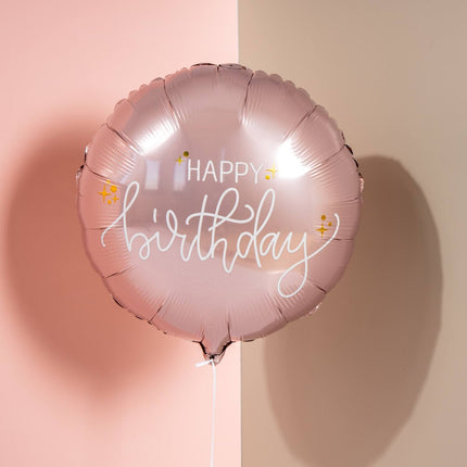 Happy Birthday Helium Ballon Rosa Leer 45cm