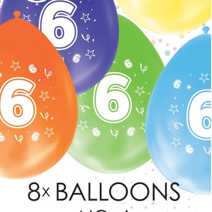 Bunte Ballons 6 Jahre 30cm 8Stück