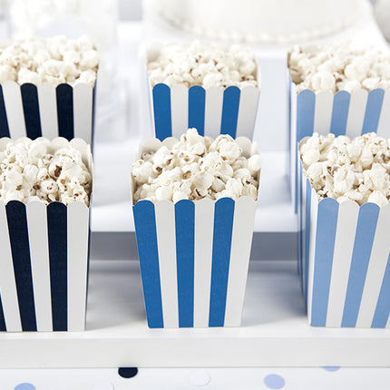 Popcornschalen Blau Mix 12,5cm 6Stk.