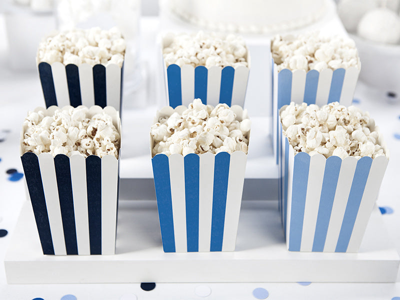 Popcornschalen Blau Mix 12,5cm 6Stk.