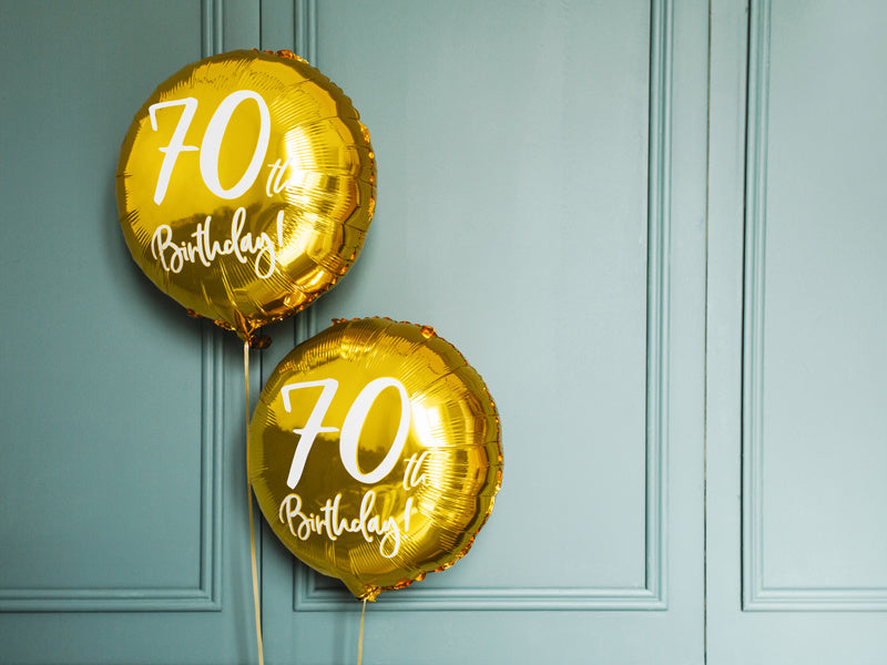 Helium Ballon 70Th Geburtstag Gold Leer 45cm