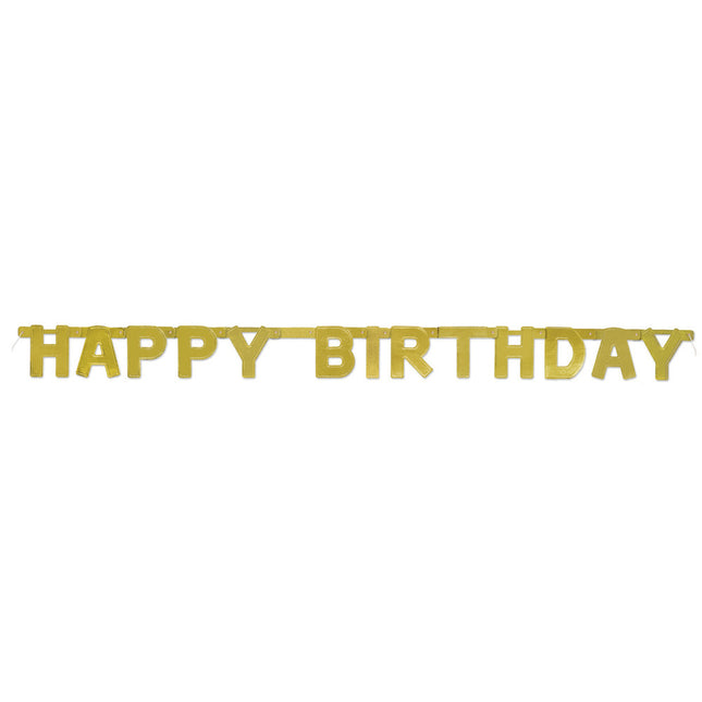 Buchstabengirlande Happy Birthday Gold Metallic 1,2m