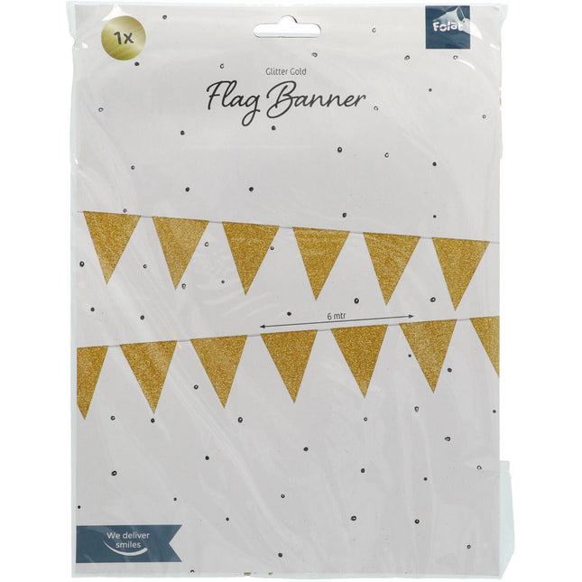 Flaggenleine Gold Glitter 6m