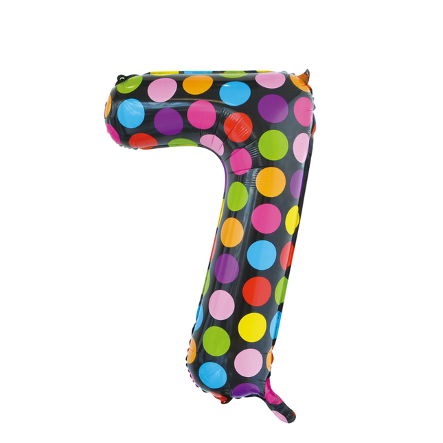 Folienballon Figur 7 Dots XL 86cm leer