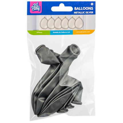 Silberne Ballons Metallic 30cm 6Stk