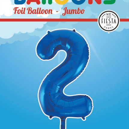 Folienballon Figur 2 Blau XL 86cm leer