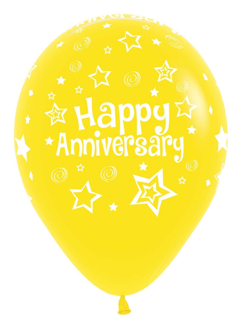 Ballons Happy Anniversary Mix 30cm 25pcs