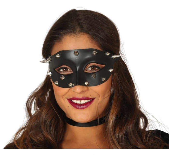 Halloween Maske Nieten Schwarz