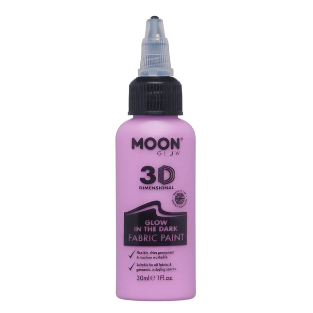 Moon Glow Glow in the Dark Fabric Paint Lila 30ml