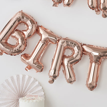 Rose Gold Happy Birthday Luftballons Set 41cm