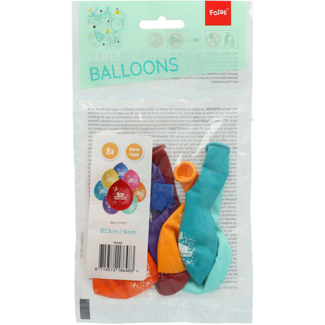 Luftballons Yay Congrats Farbig 23cm 8St.