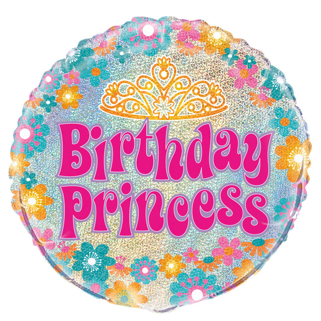 Heliumballon Geburtstag Prinzessin Glitter 45cm leer