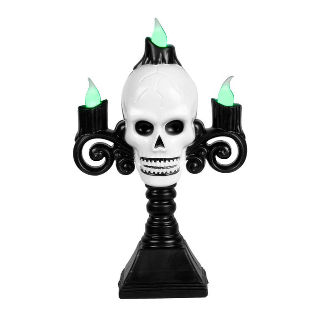 Halloween Led Kerzenleuchter Totenkopf 16cm