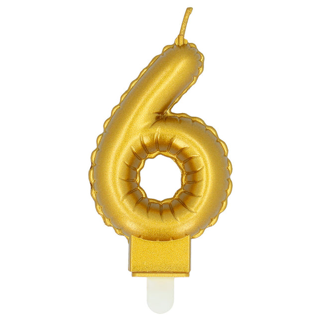 Goldene Kerze 6 Jahre 8cm