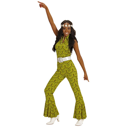 Disco 70S Jumpsuit Grün Damen