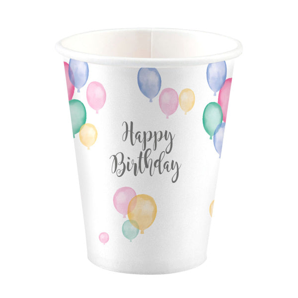 Happy Birthday Becher 250ml Karton 8 Stück