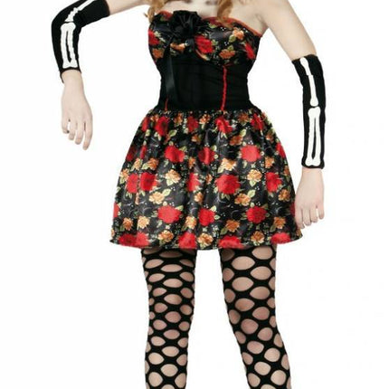 Halloween Kostüm Damen Kleid Skelett Day Of The Dead