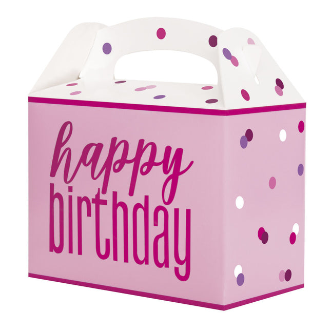 Happy Birthday Leckerli-Boxen Rosa 6 Stk.