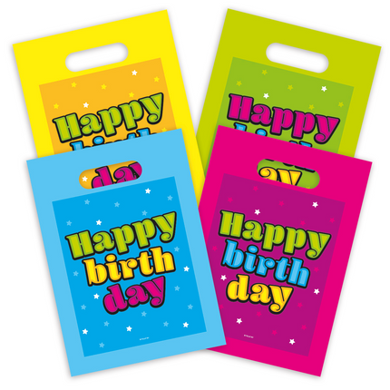 Happy Birthday Sharing Bags Bunt 8 Stk.