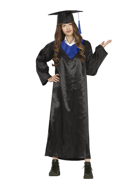 Graduierungskleid Schwarz Blau Damen