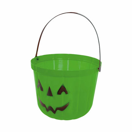 Grüner Halloween Süßigkeiteneimer Kürbis 20cm