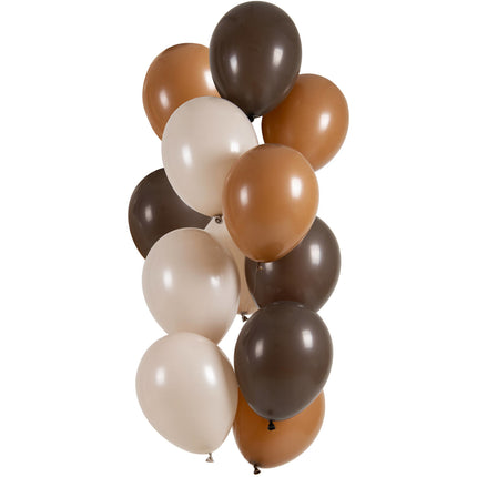 Braune Luftballons 33cm 12 Stk.