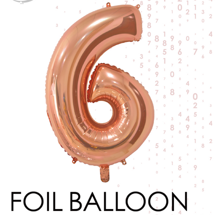 Folienballon Figur 6 Rose Gold 66cm