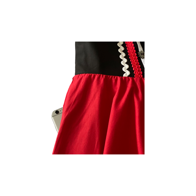 Dirndl 2-dlg., schwarz/rot, Carmenbluse